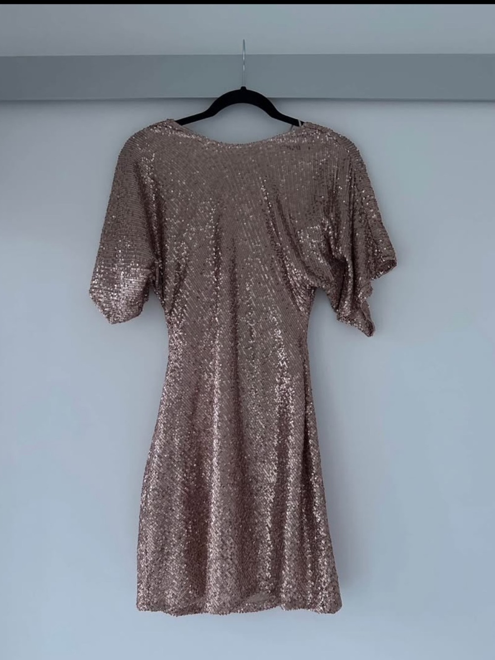 Sequin Short Sleeve Party Hold Dress